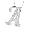 Large Baguette Pendant - WG