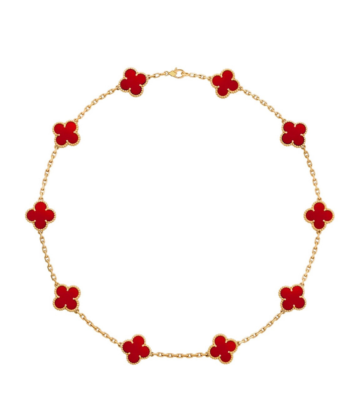 Vintage Clover Necklace - CARNELIAN 10 Motif