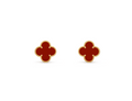 Vintage Clover Earrings - Carnelian