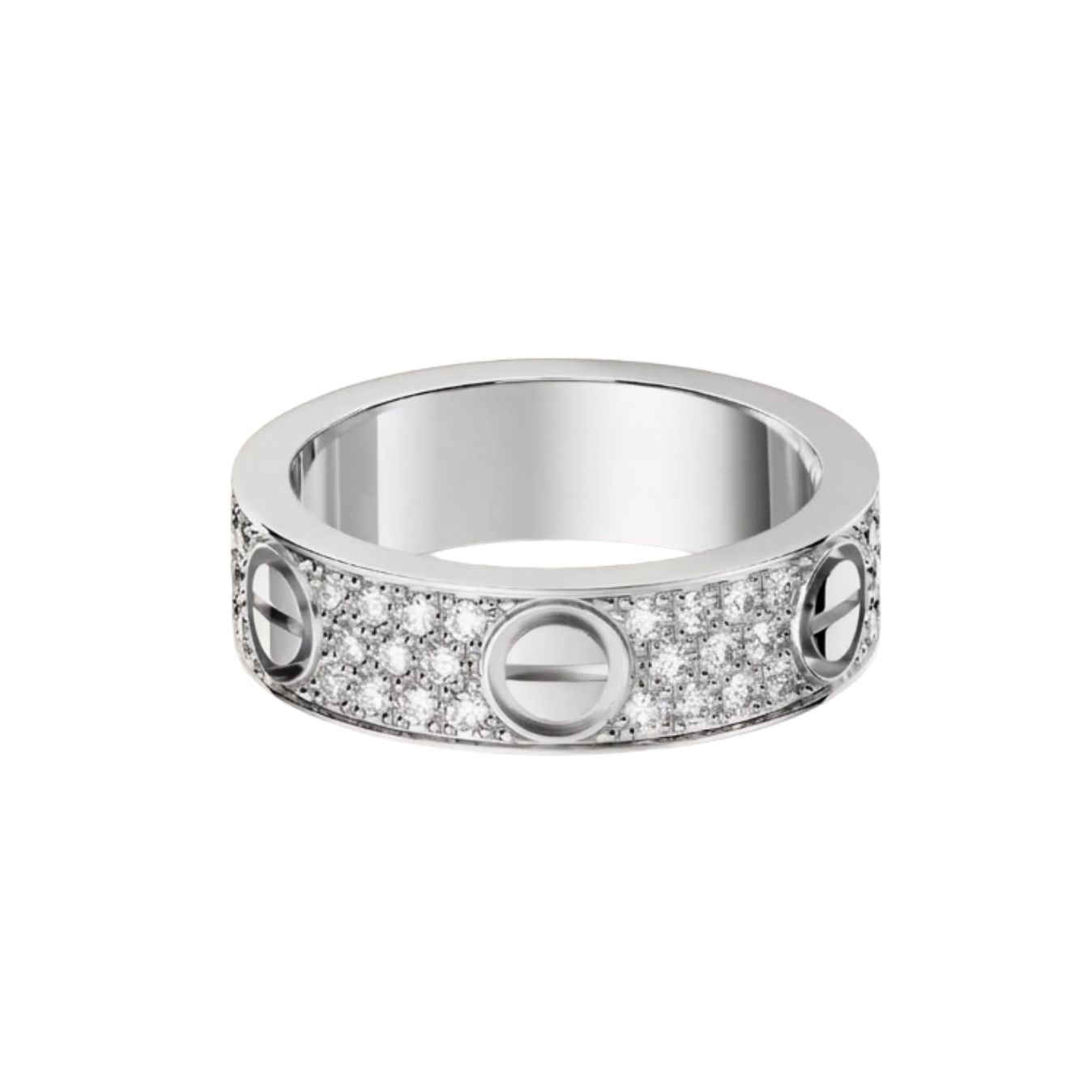 Classic Love Screw Ring - Paved - WG