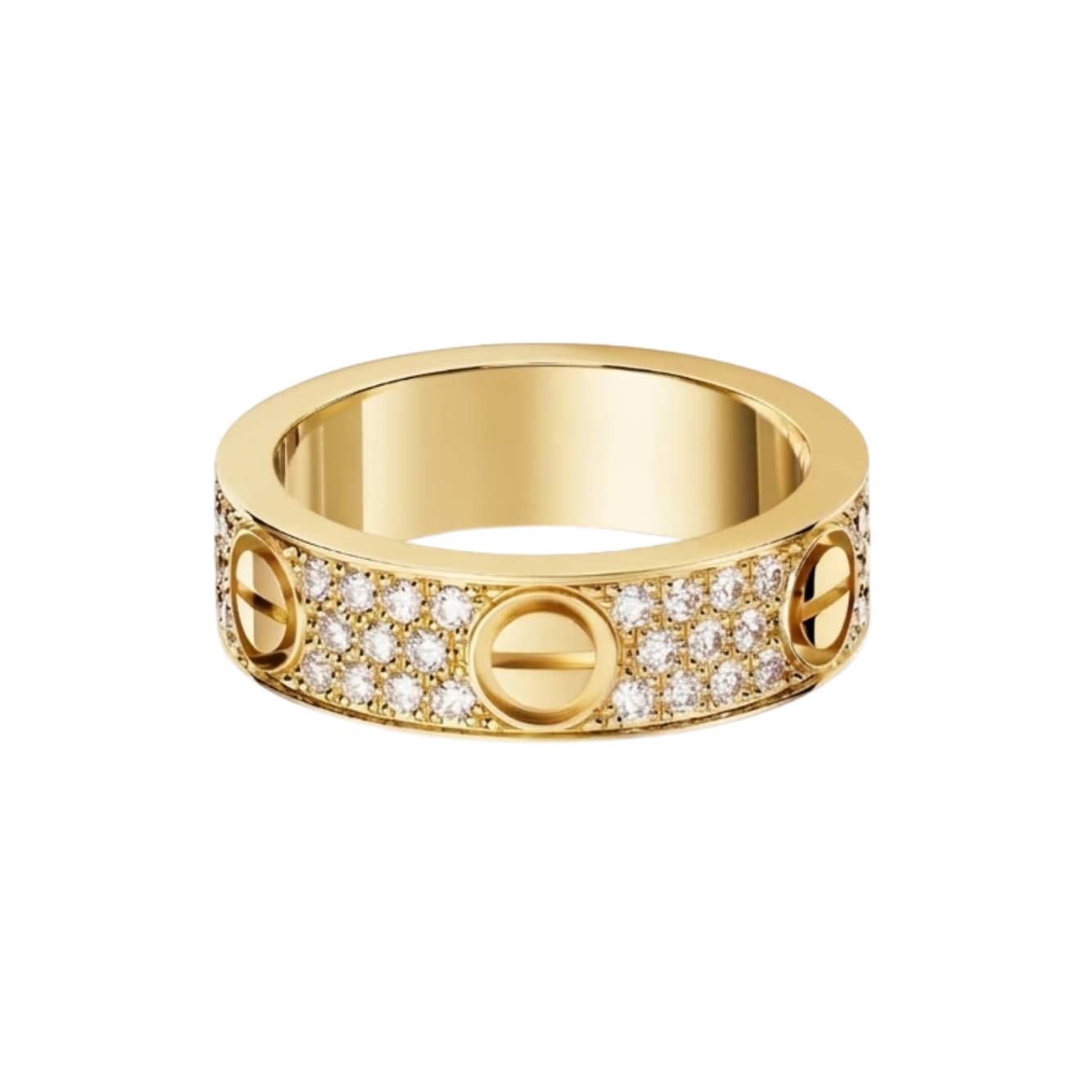 Classic Love Screw Ring - Paved - YG