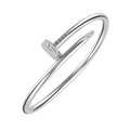 Classic Nail Bangle - Diamond Tip - WG
