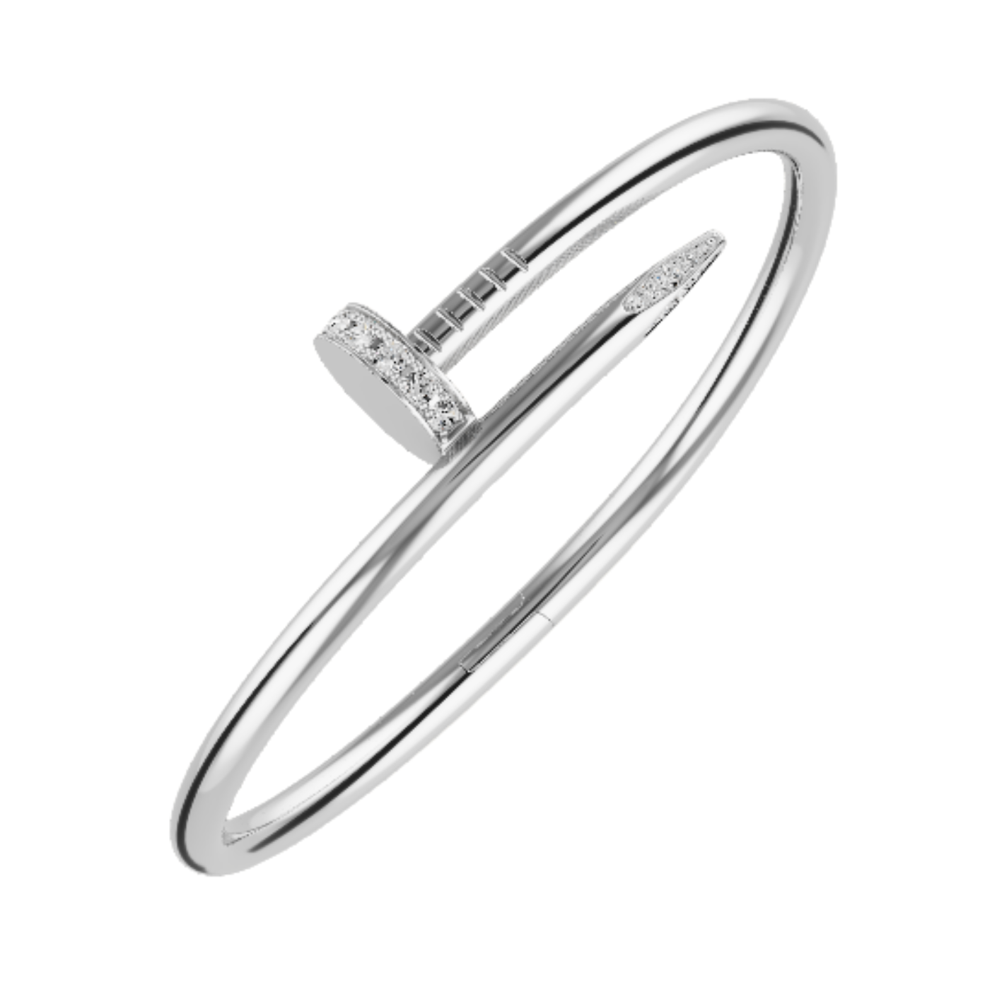 Classic Nail Bangle - Diamond Tip - WG