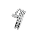 Diamond Tip Double Nail Ring - WG