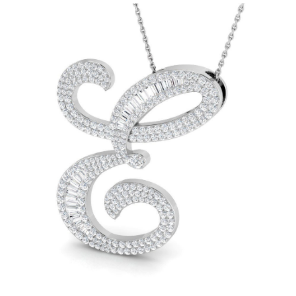 Large Baguette Pendant - WG
