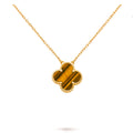 Vintage Clover Necklace - TIGER EYE