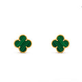Vintage Clover Earrings - Malachite