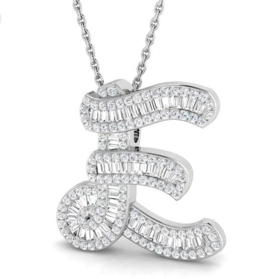 Small Baguette Pendant - WG