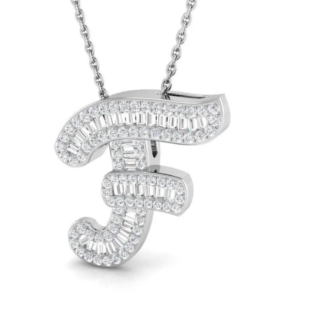 Small Baguette Pendant - WG