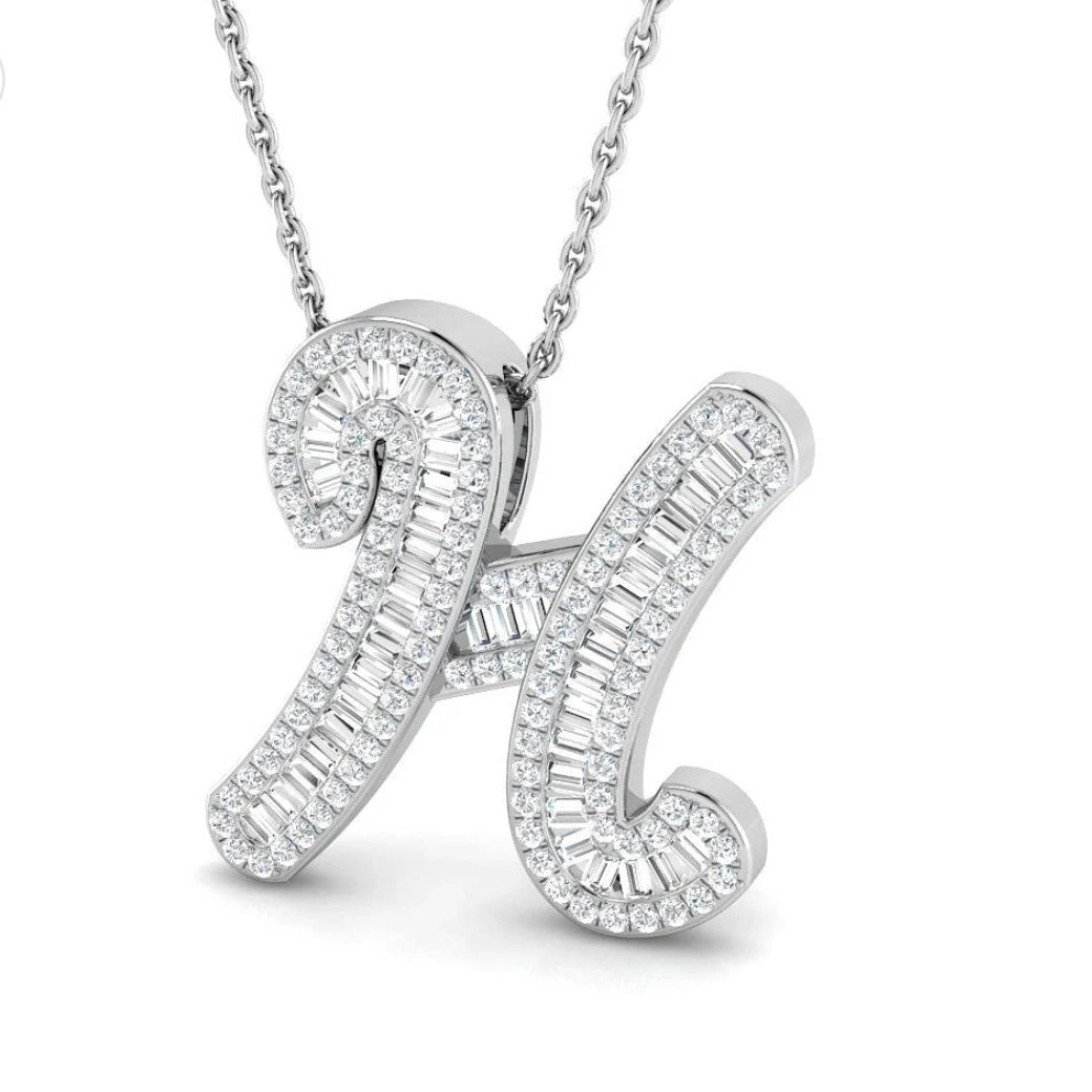 Small Baguette Pendant - WG