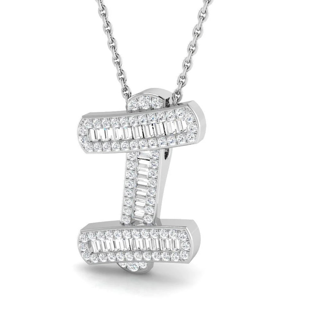 Small Baguette Pendant - WG