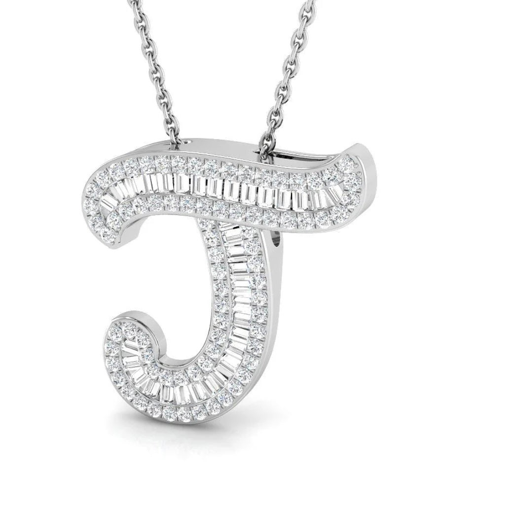Small Baguette Pendant - WG