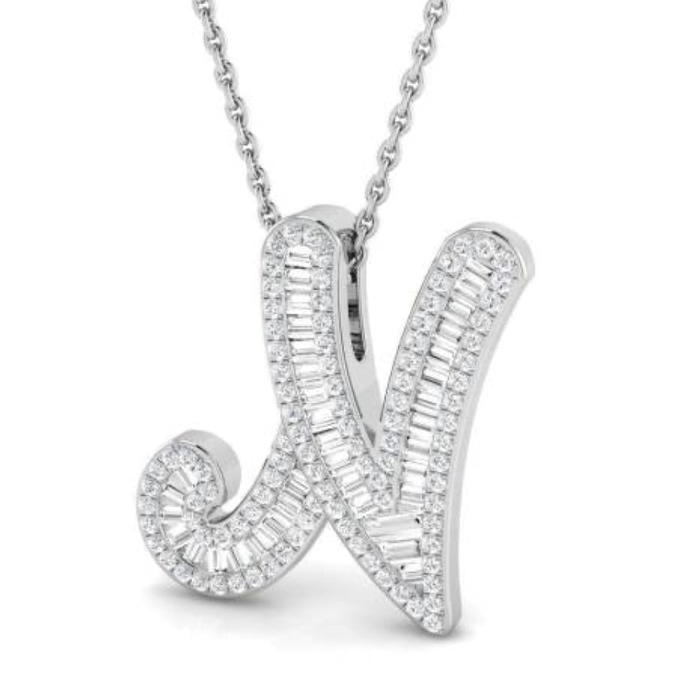 Small Baguette Pendant - WG