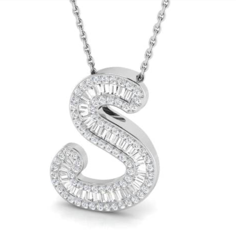 Small Baguette Pendant - WG
