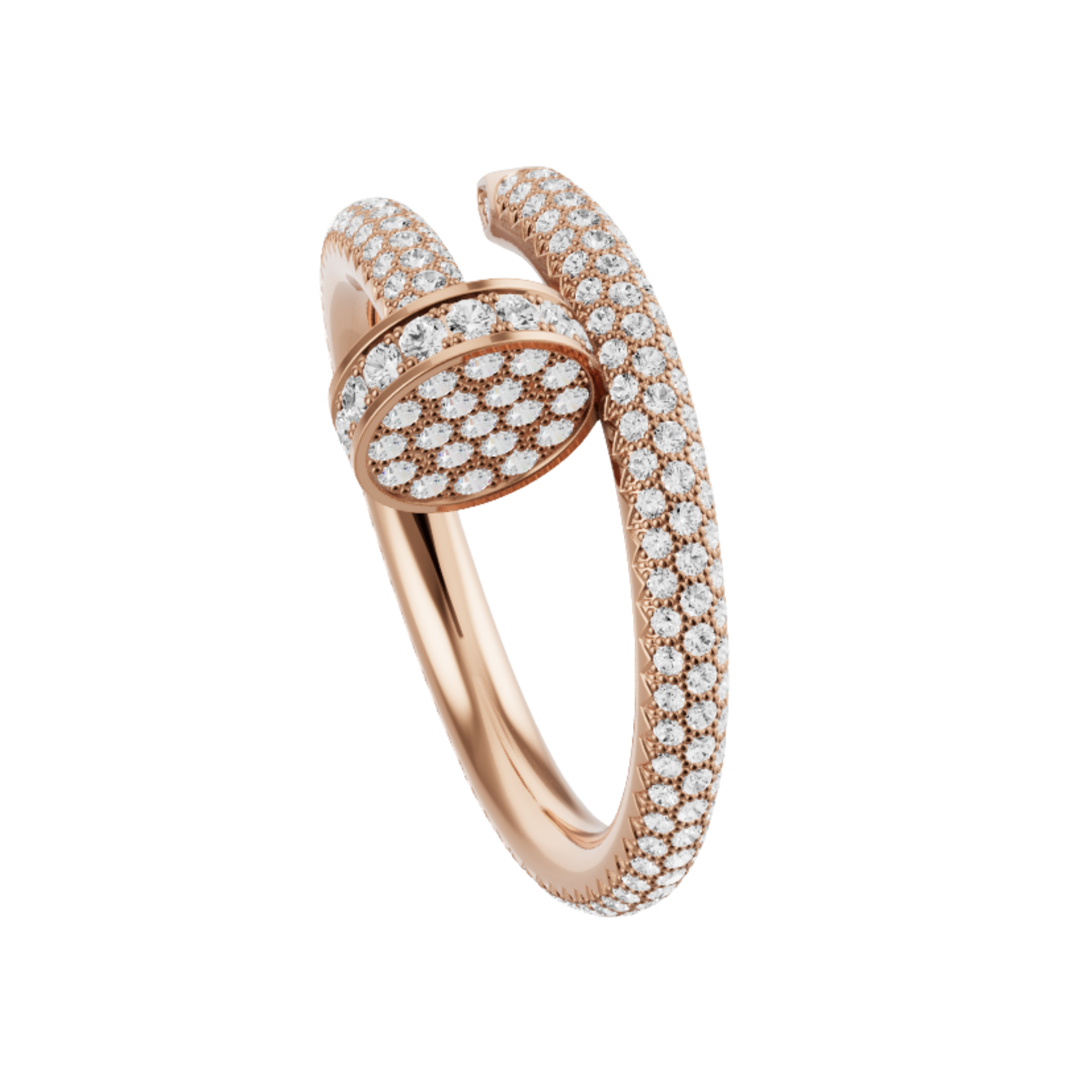 Classic Paved Diamond Nail Ring - RG