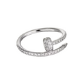 Small Paved Diamond Nail Ring - WG