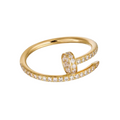 Small Paved Diamond Nail Ring - YG
