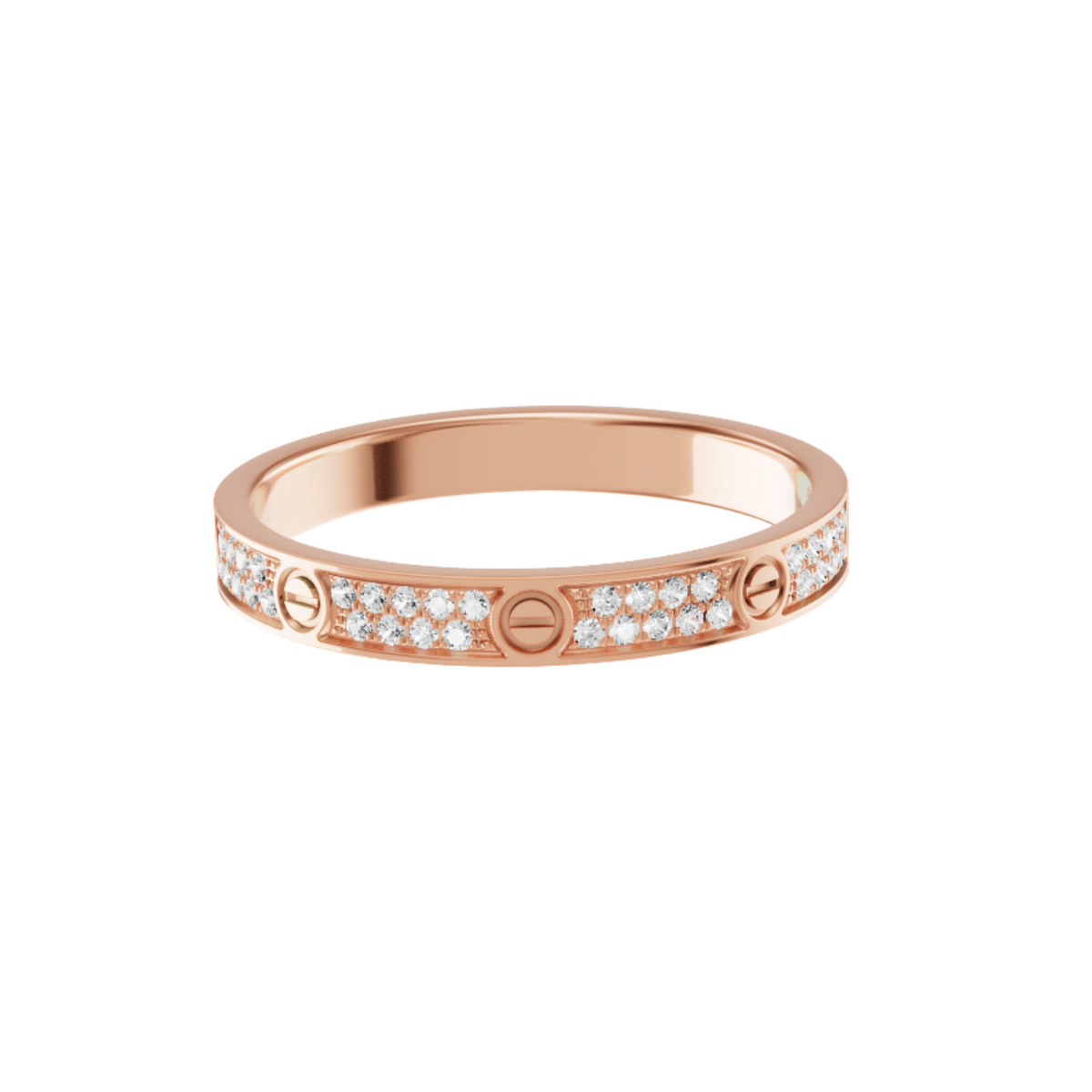 Mini Love Screw Ring - Paved - RG