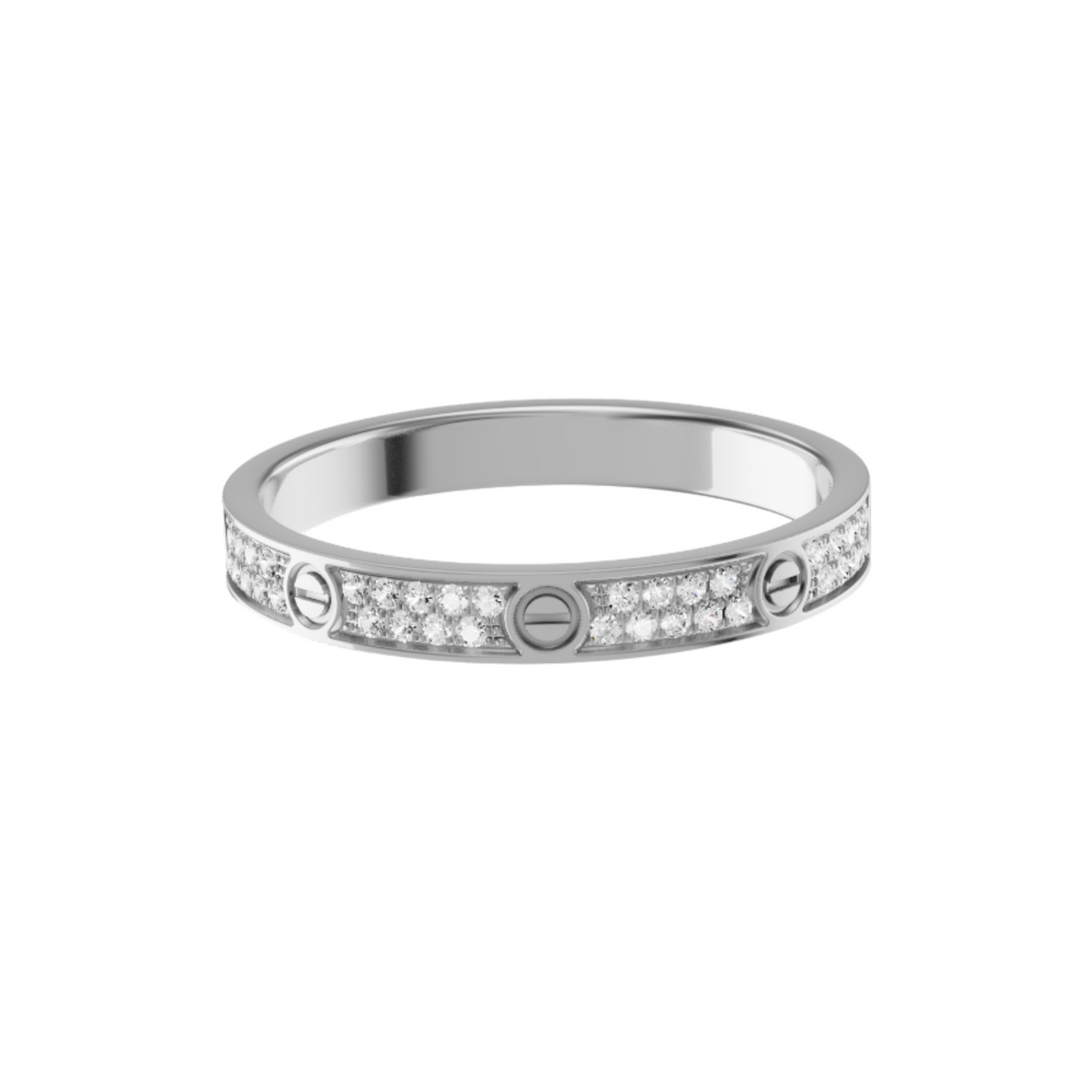 Mini Love Screw Ring - Paved - WG