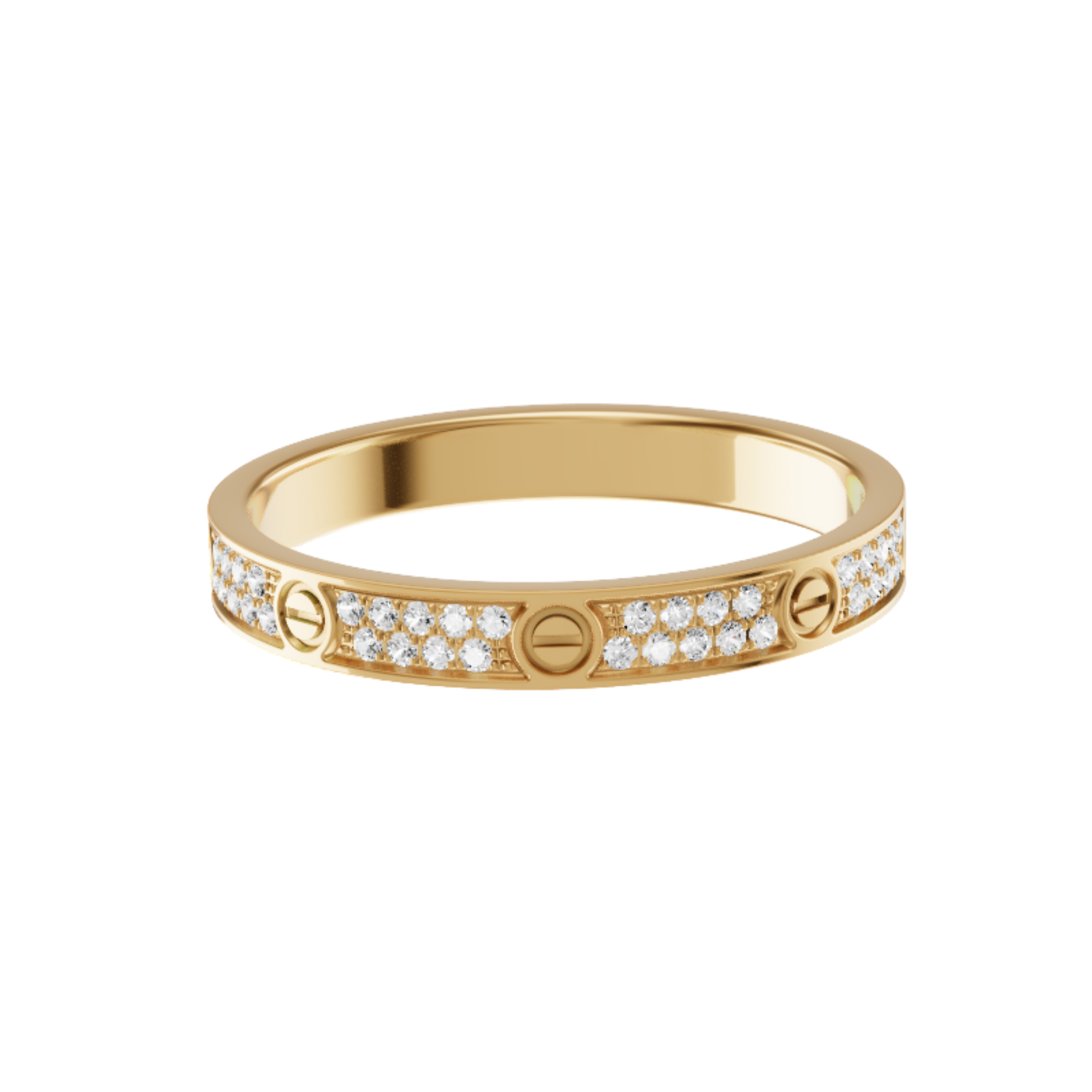 Mini Love Screw Ring - Paved - YG