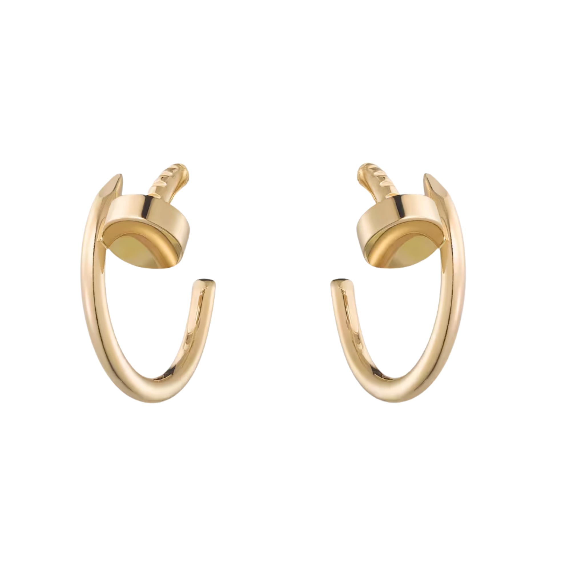 Nail Hoop Earrings - Small Model - YG