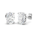 Oval Stud Earrings - WG 2ct