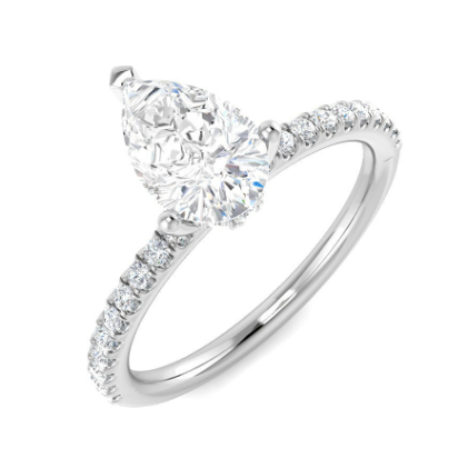 Pear - PAVE Band Ring