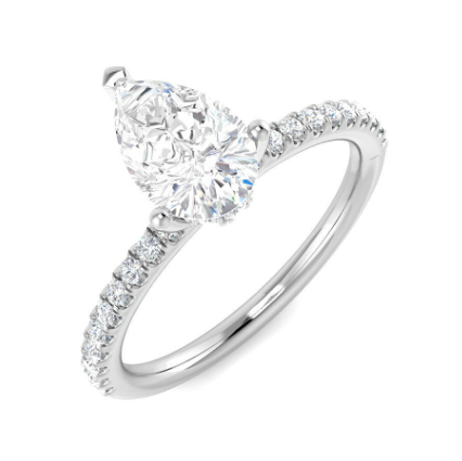 Pear - PAVE Band Ring