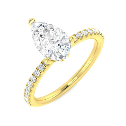 Pear - PAVE Band Ring