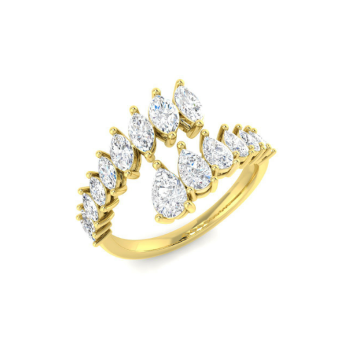 Pear Diamond Eternity Ring - YG
