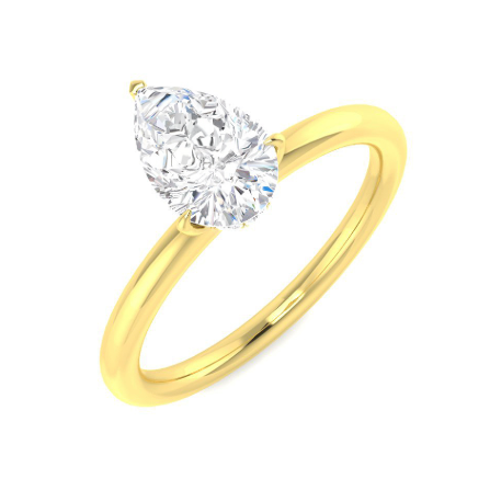 Pear - Plain Band Ring