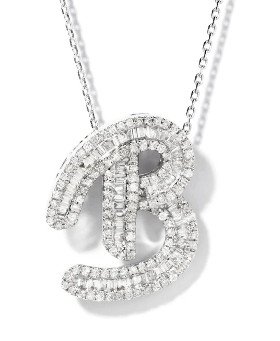 Small Baguette Pendant - WG