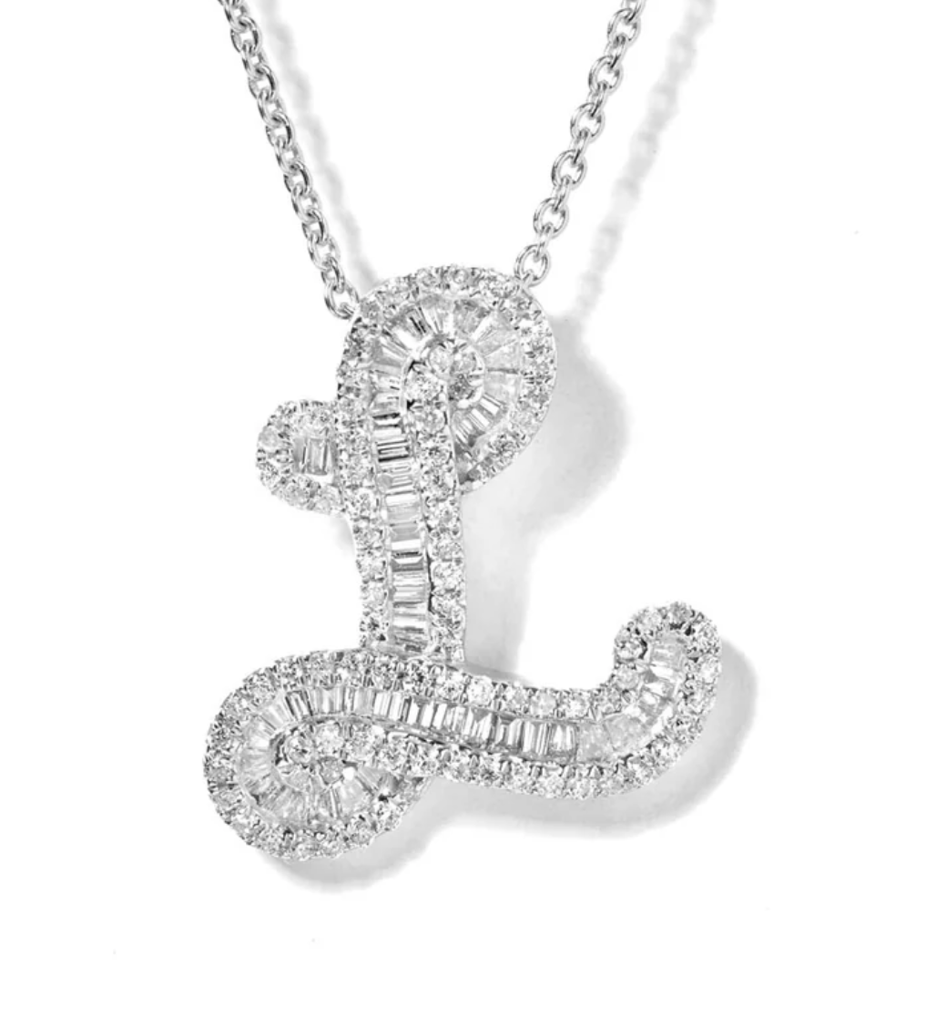 Small Baguette Pendant - WG