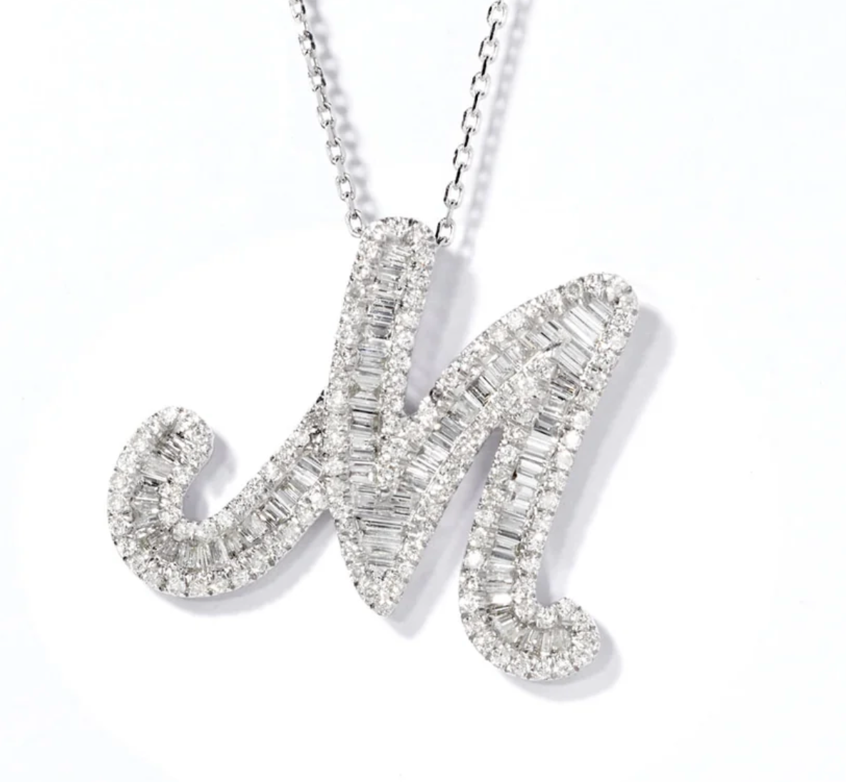 Small Baguette Pendant - WG