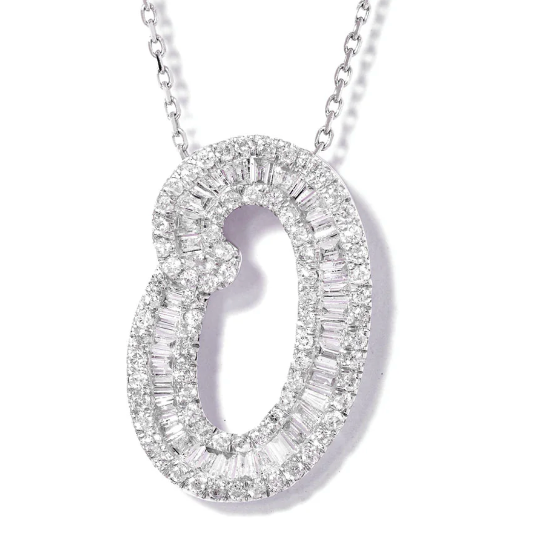 Small Baguette Pendant - WG