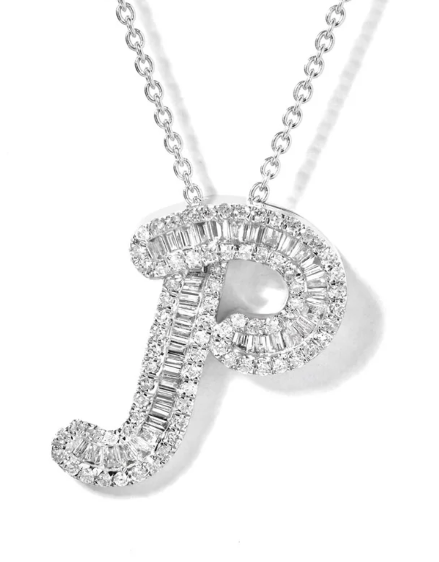 Small Baguette Pendant - WG