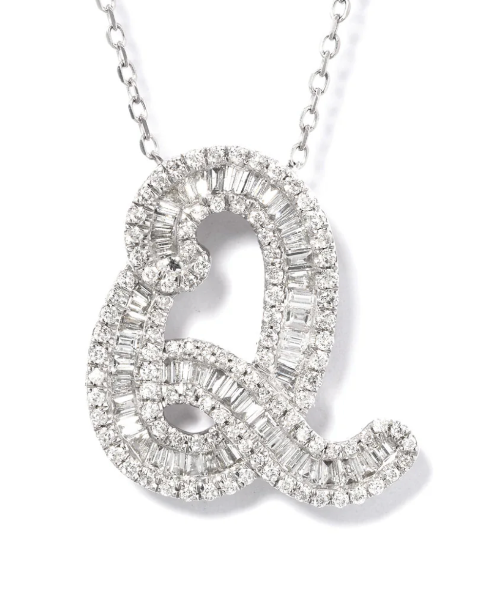 Small Baguette Pendant - WG
