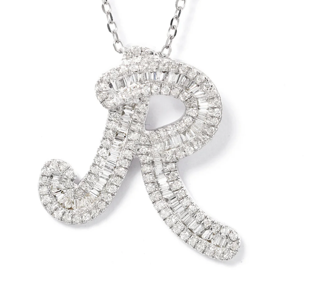 Small Baguette Pendant - WG