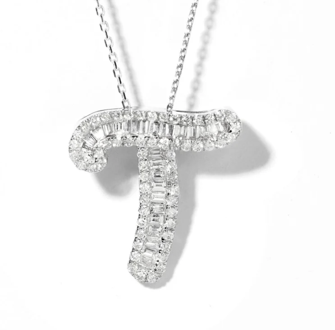 Small Baguette Pendant - WG