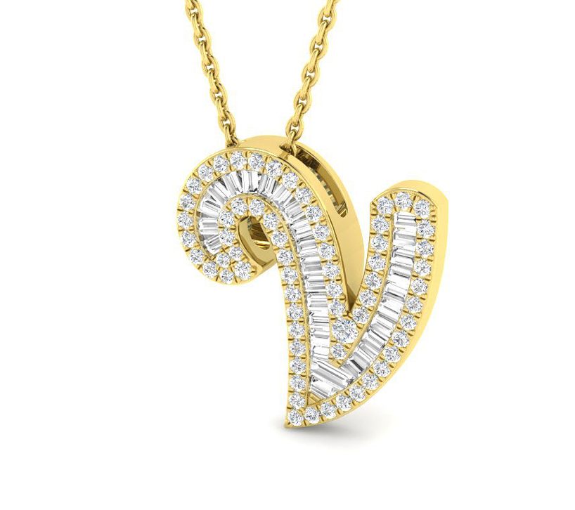 Small Baguette Pendant - YG
