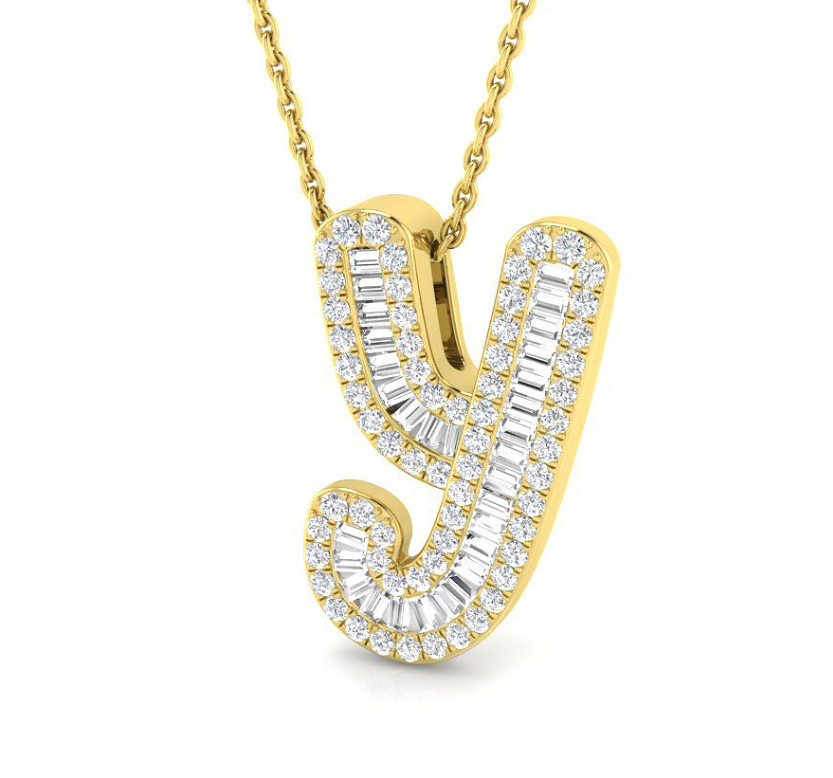 Small Baguette Pendant - YG