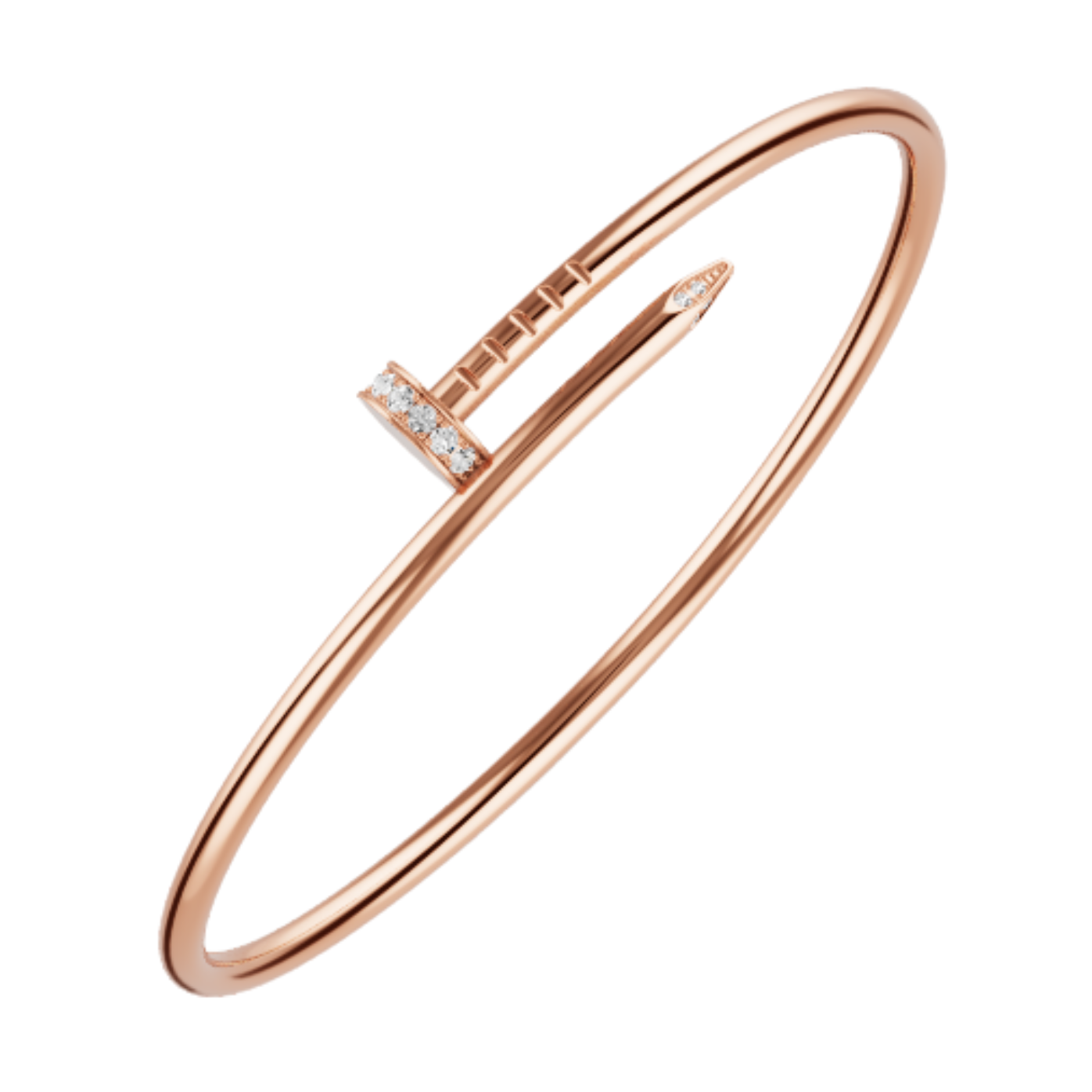 Small Nail Bangle - Diamond Tip - RG