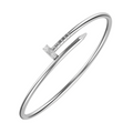 Small Nail Bangle - Diamond Tip - WG