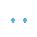 Sweet Clover Earrings - Turquoise - WG