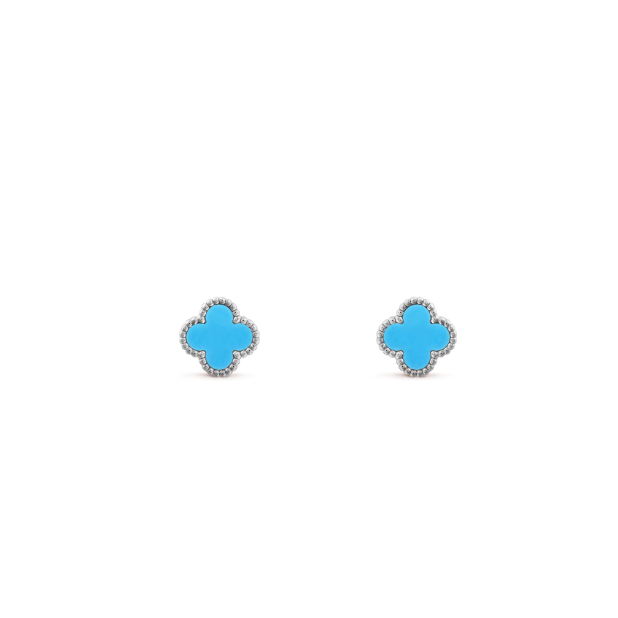 Sweet Clover Earrings - Turquoise - WG