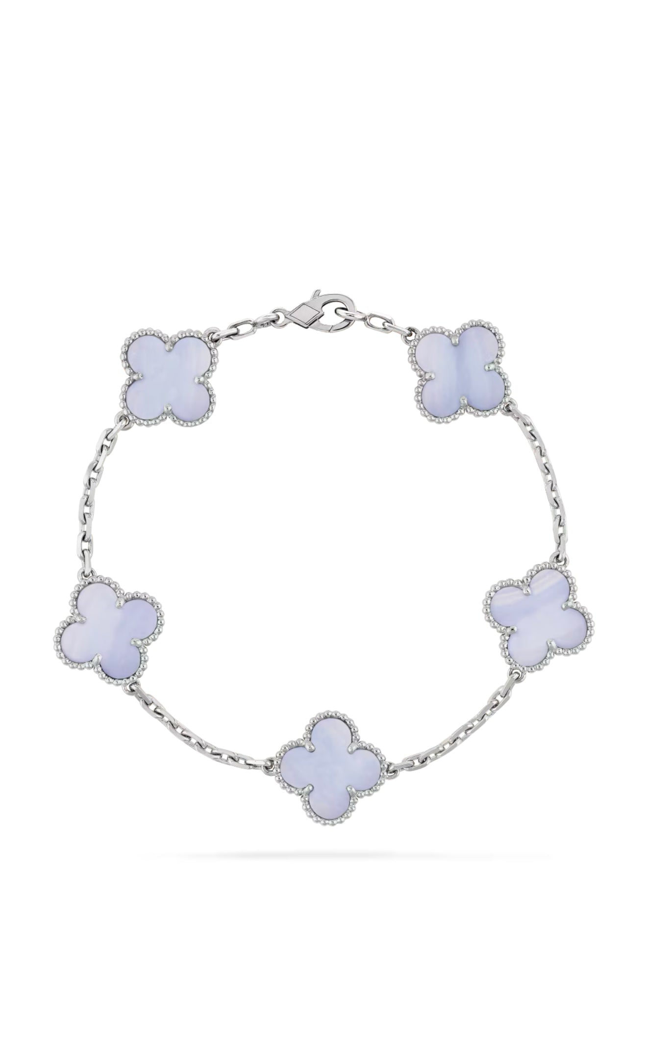 Vintage Clover Bracelet - CHALCEDONY WG