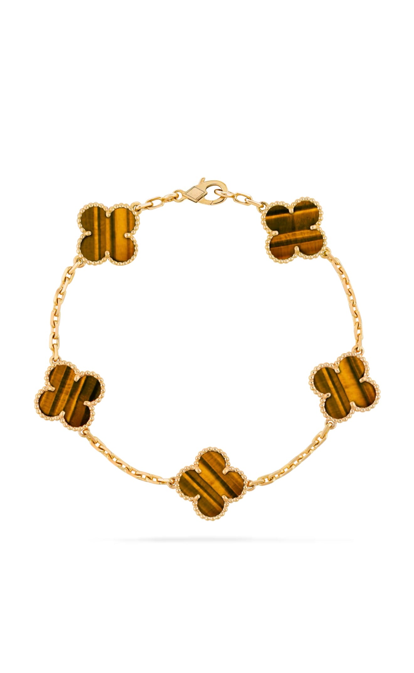 Vintage Clover Bracelet - TIGER EYE