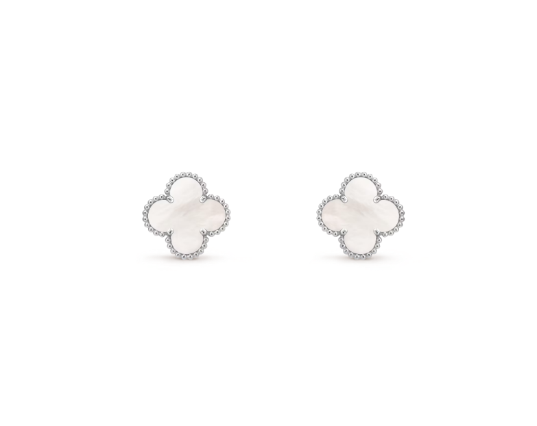 Vintage Clover Earrings - MOP WG